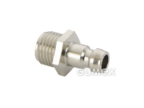 Plastikářská vsuvka ESHM, DN6, vnější závit G 1/8", bez ventilu, 15bar, -20°C/+200°C, poniklovaná mosaz